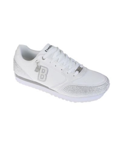 bebe Women's Sneaker with Embellised Upper and Dangle Charm