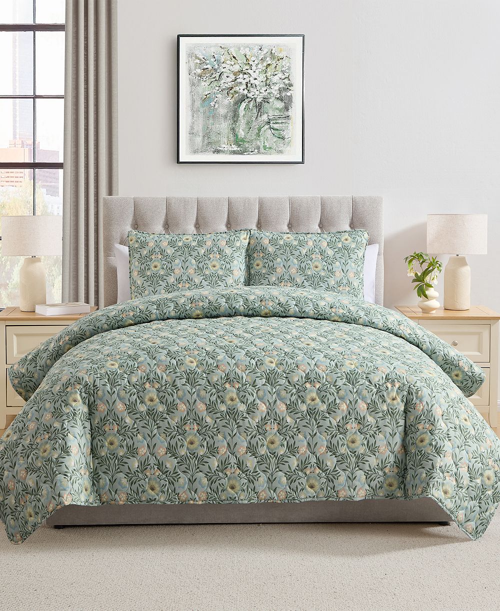 VCNY Home Mason Floral 3-Pc. Quilt Set, Full/Queen