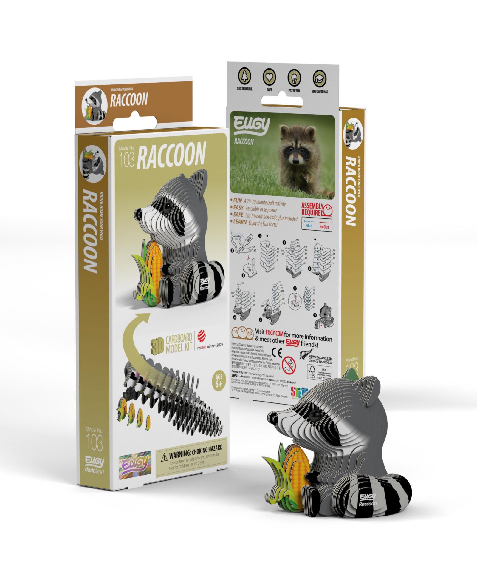 3D пазл-конструктор Eugy Raccoon