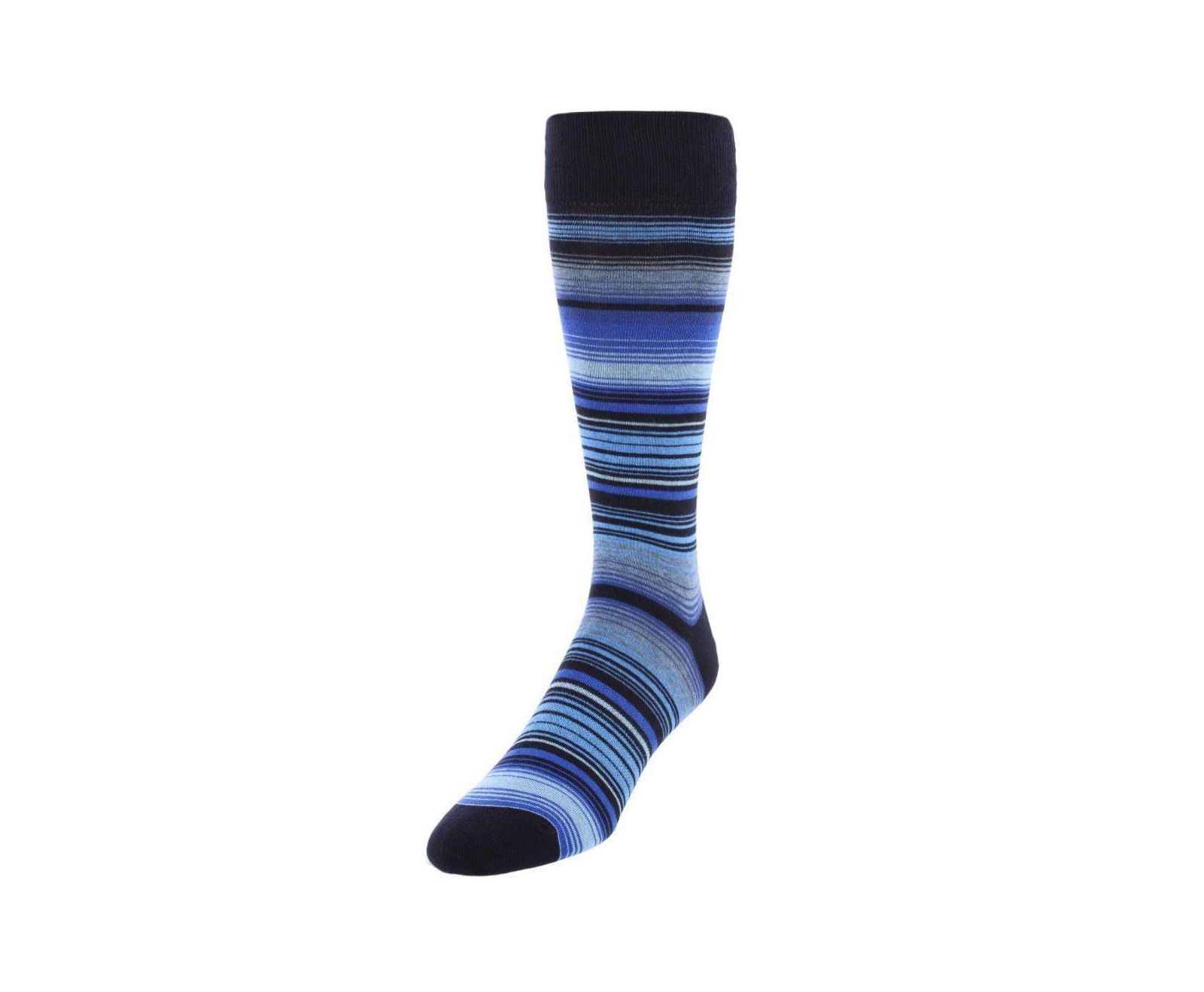 Trafalgar Men's Aciano Micro Mulit-Stripe Mid-Calf Dress Socks (1 Pair)