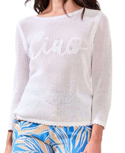 TRIBAL Женский джемпер с вышивкой Open-Stitch Crew Neck