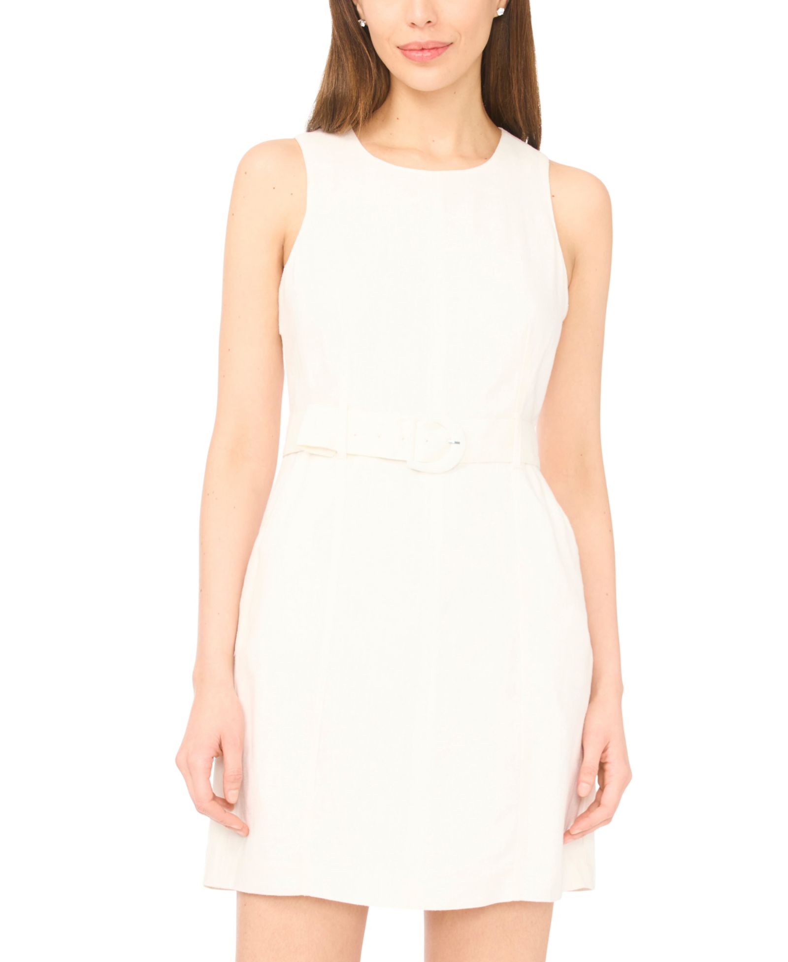 CeCe Women's Crewneck Belted Mini Dress