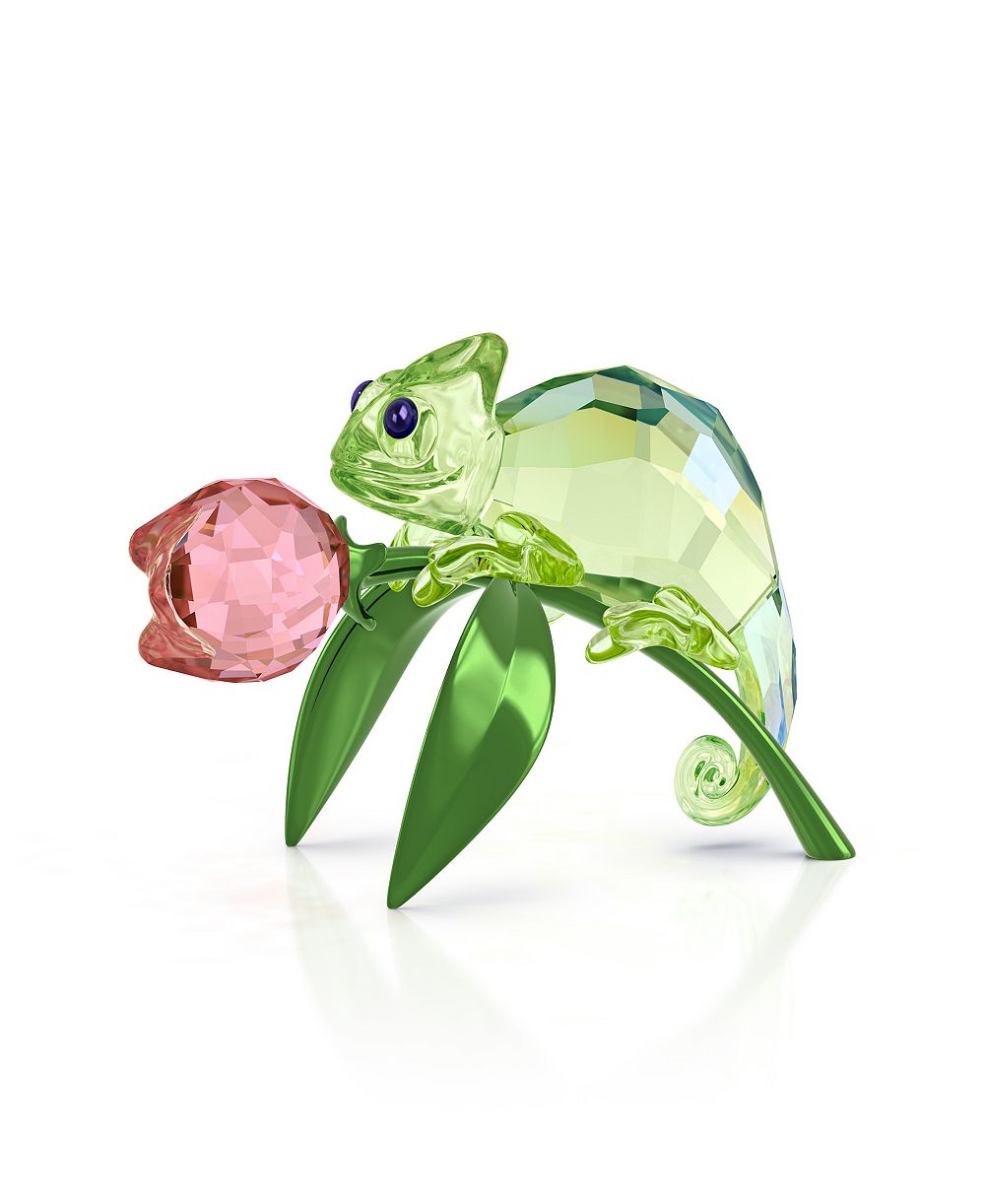 Swarovski фигурка из хрусталя Хамелеон и Тюльпан