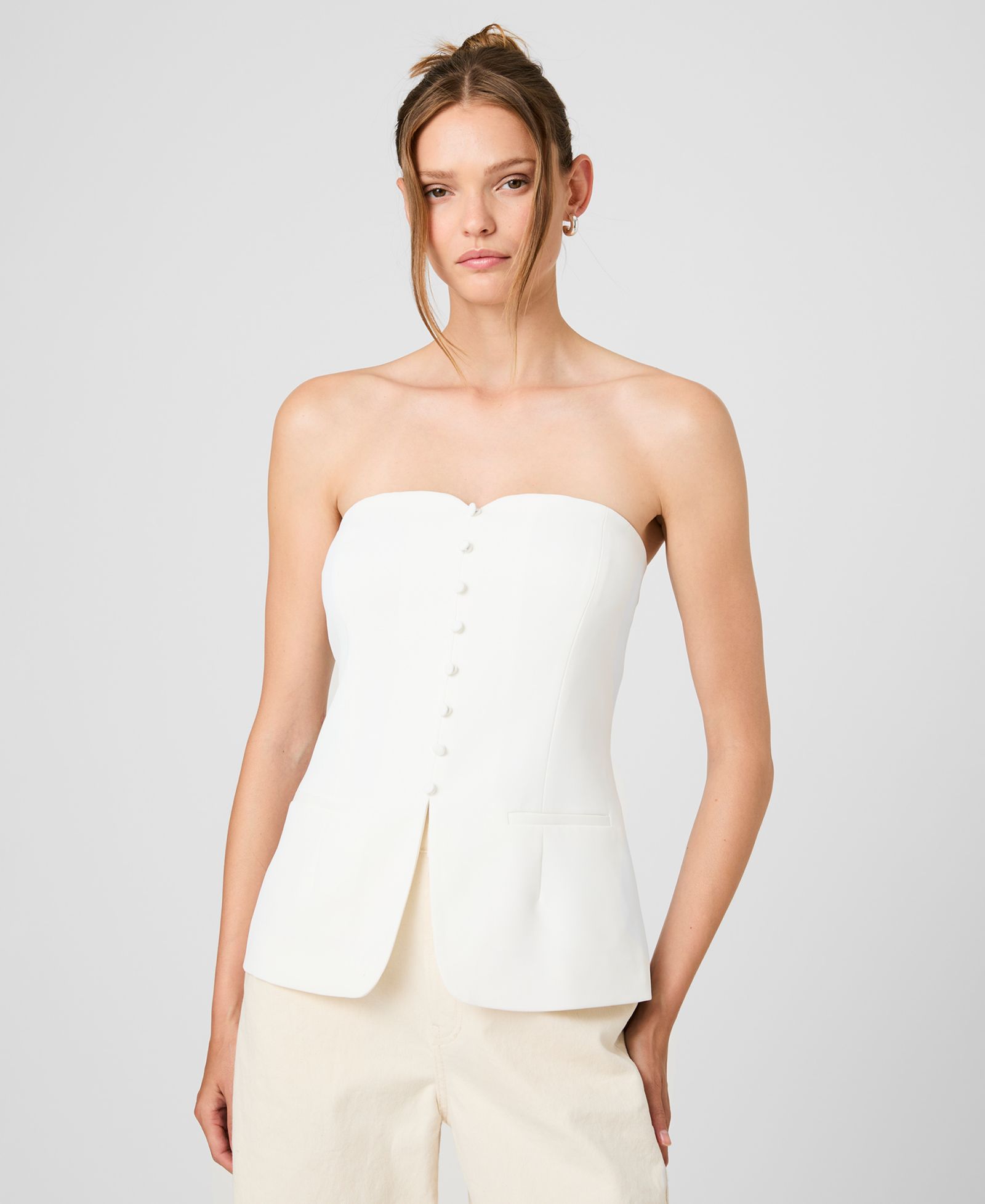 French Connection Women's Harry Suiting Strapless Top
