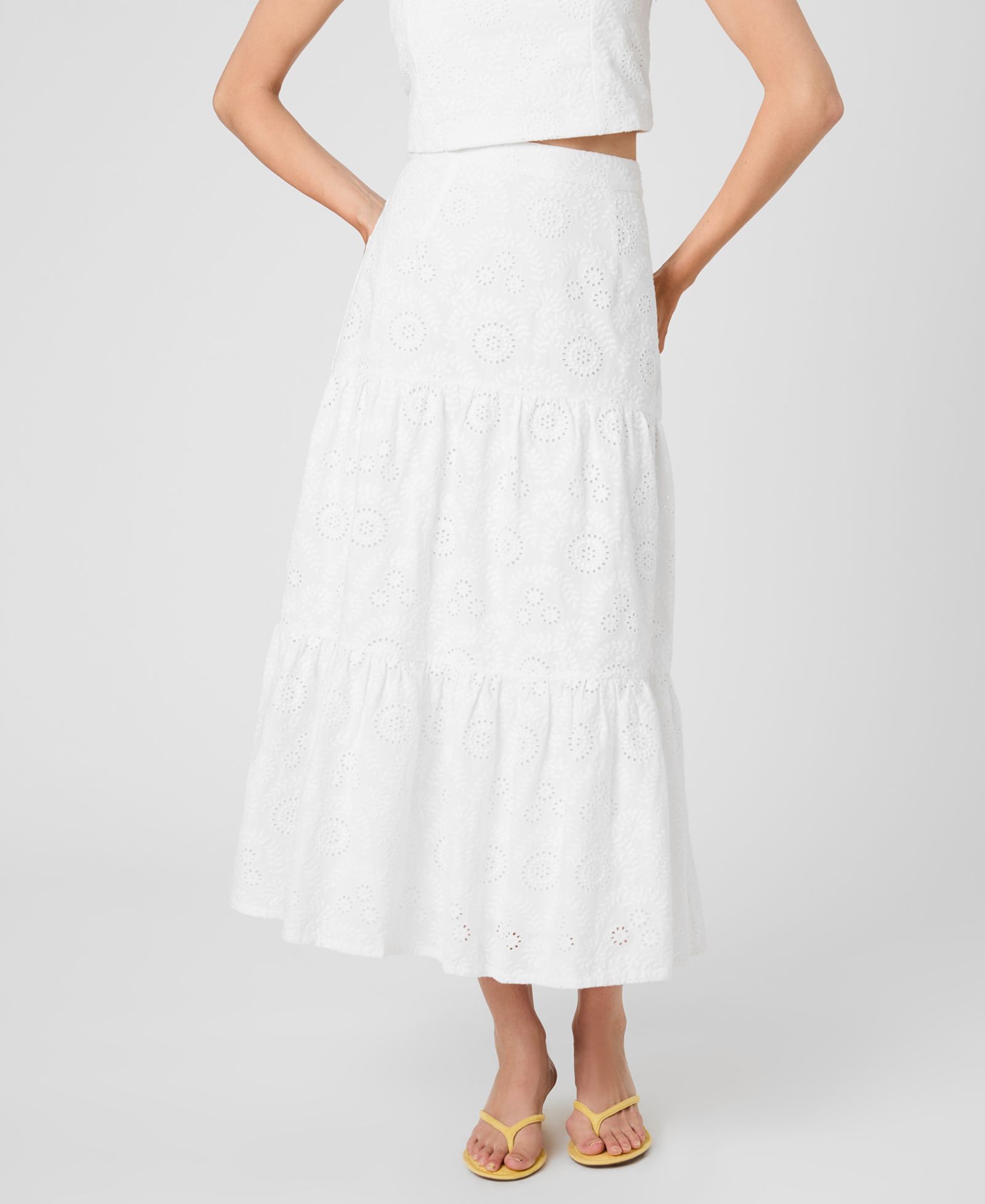 French Connection Women's Svea Eyelet Tiered Skirt