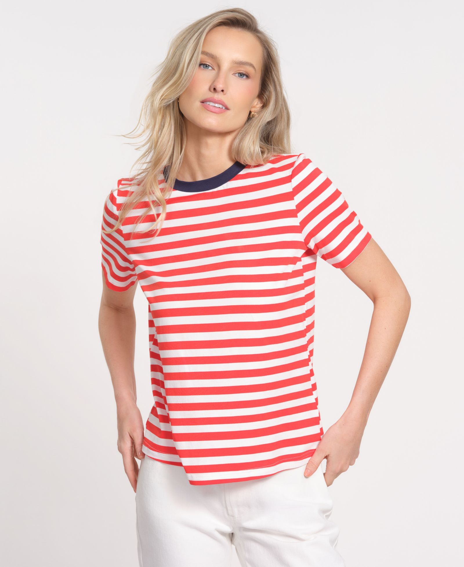 Isaac Mizrahi Women's Short-Sleeve Crewneck Top