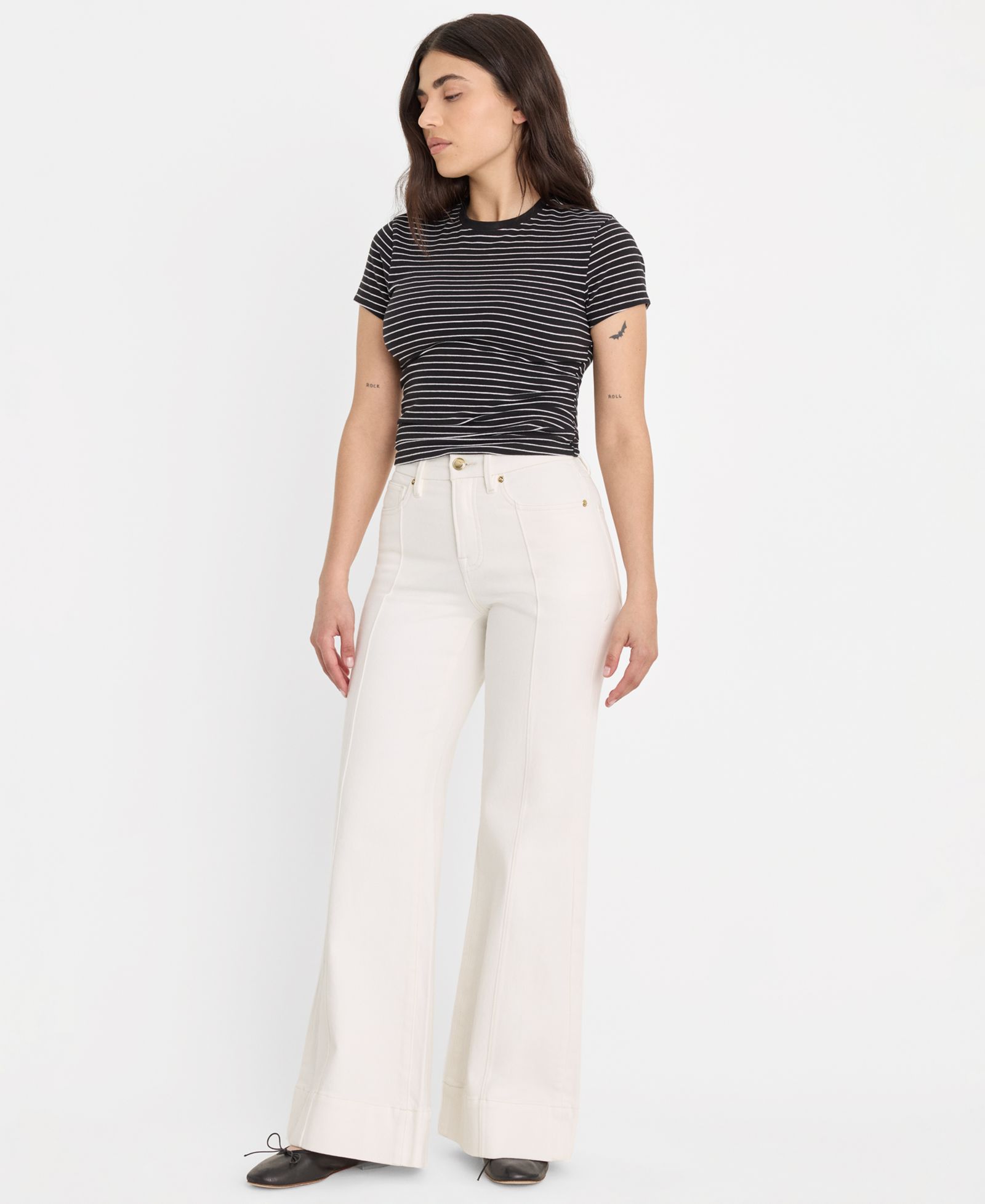 Good American Petite High-Rise Palazzo Jeans, Created for Macy's