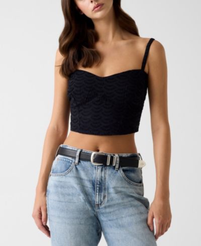 GUESS Женский топ Sharon Eyelets с вырезом sweetheart