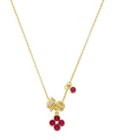 Подвеска Unwritten Cubic Zirconia Pink Clover с цепочкой и шармом Rondelle