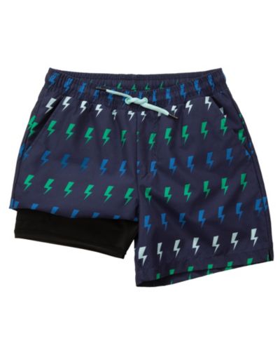 Navy lightning print