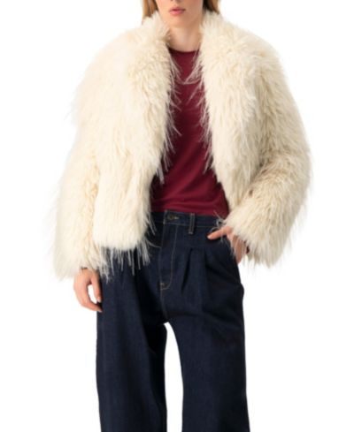 Ivonne Women's Faux-Fur Plush Teddy Coat