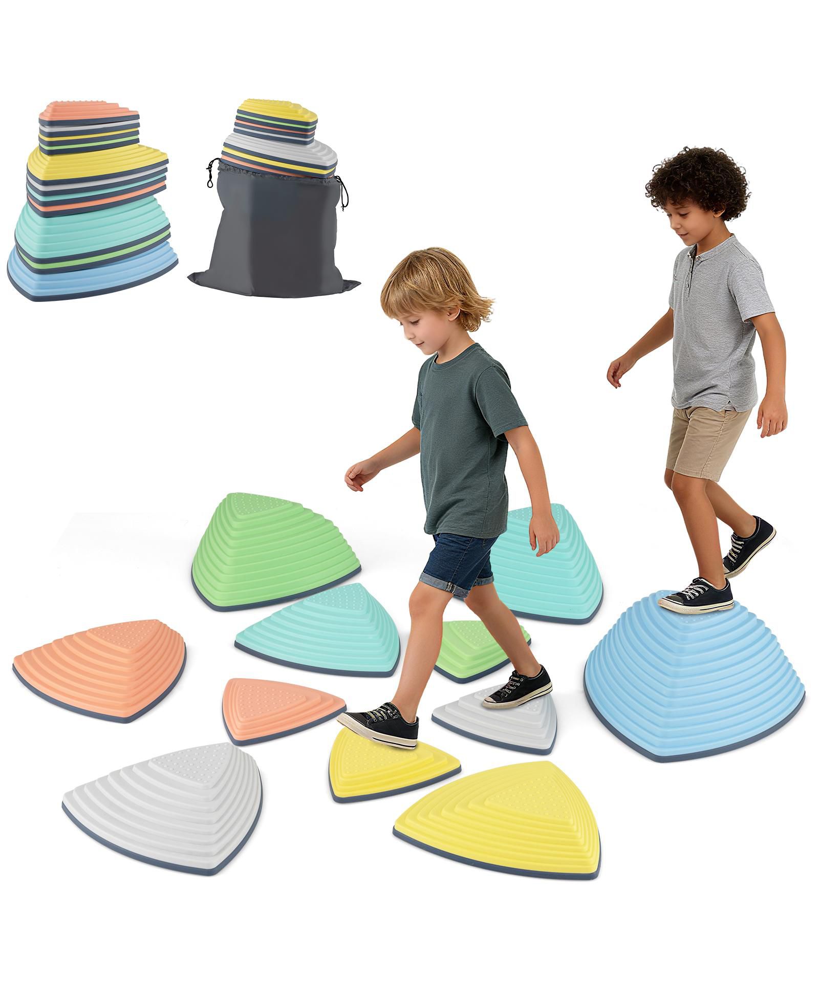 Mecale 6-Piece Non-Slip Balance Steppingstones, Ages 3+
