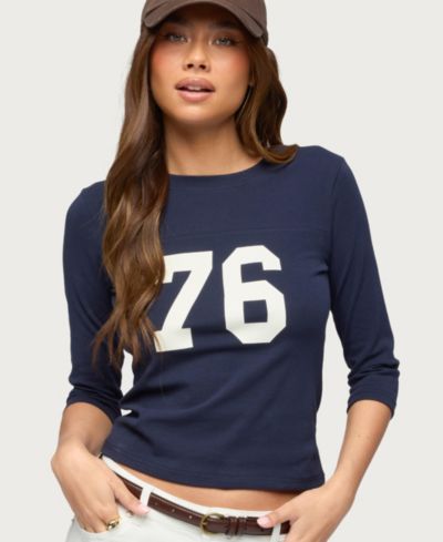 Женская футболка Edikted Seventy Six Quarter Sleeve T Shirt