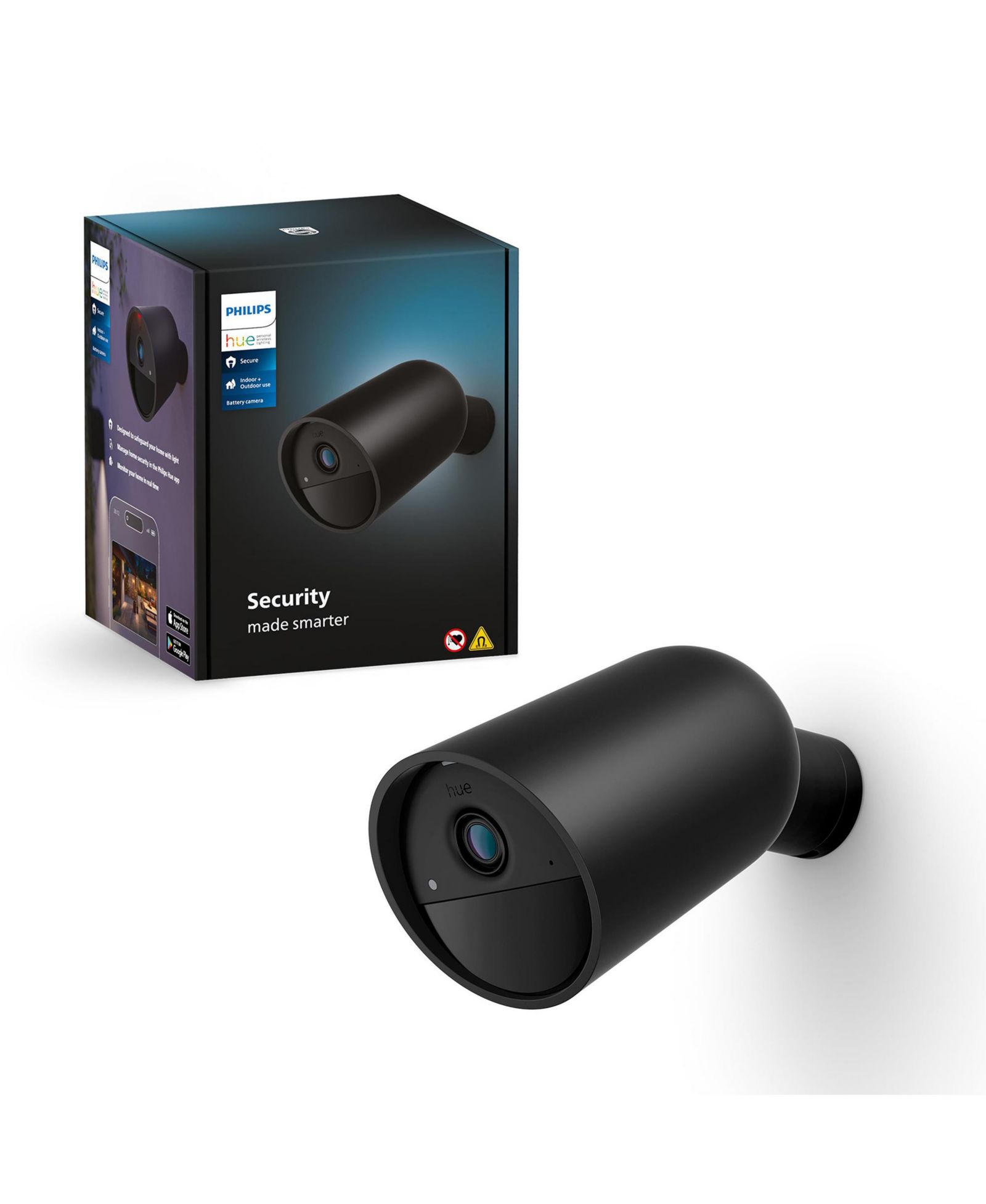 Philips Hue Secure Indoor/Outdoor Battery-Powered Wireless Motion-Activated Security Camera