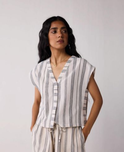 Женский топ Reistor Relaxed V-neck в полоску
