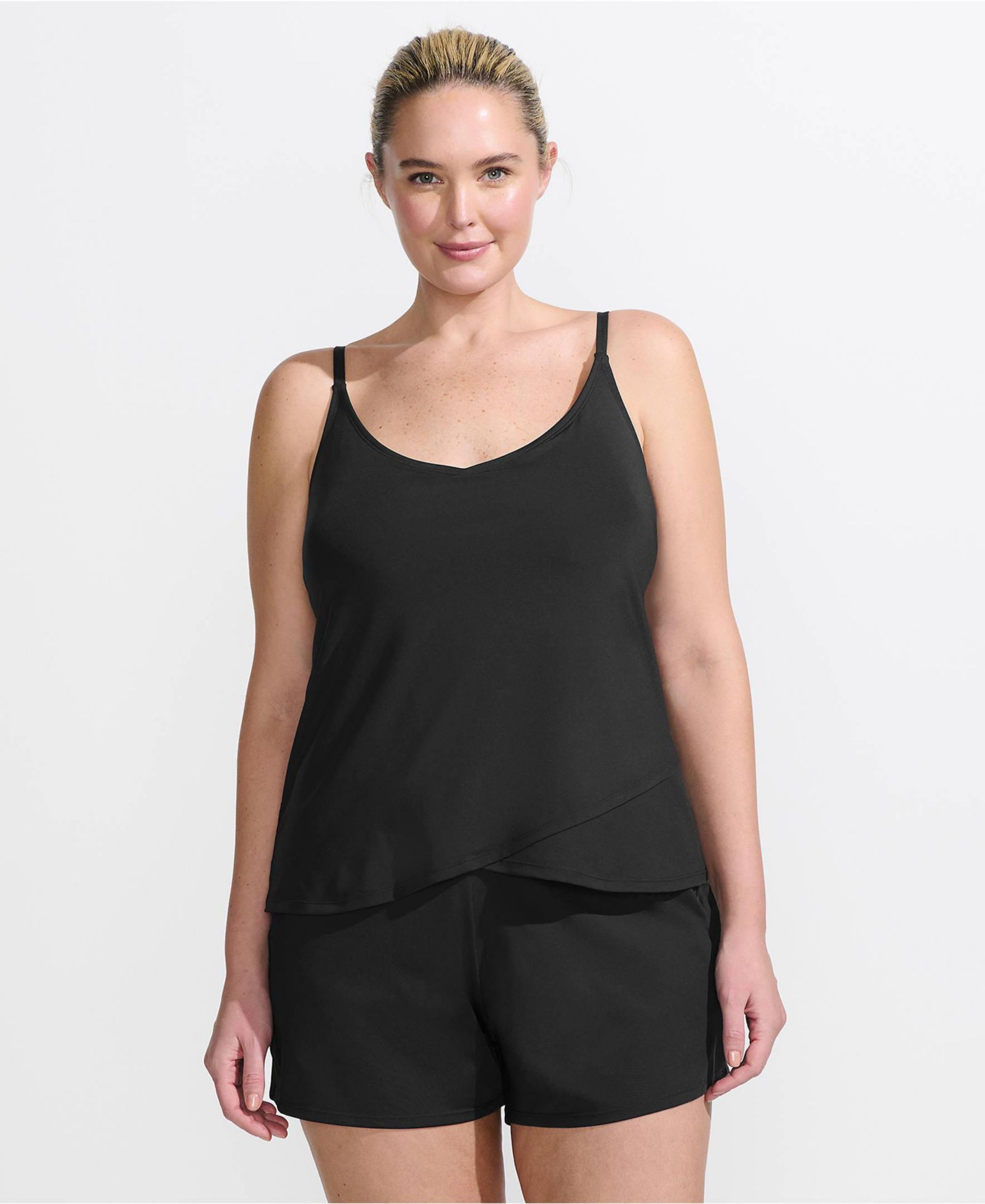 Lands' End Plus Size Купальник-ромпер с тюльпановым кроем