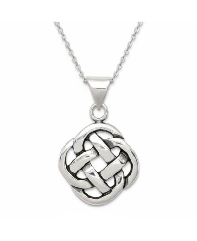 Ожерелье Curata Jewelry из стерлингового серебра 925 Antiqued Celtic Knot 18 Inch - 22x12mm