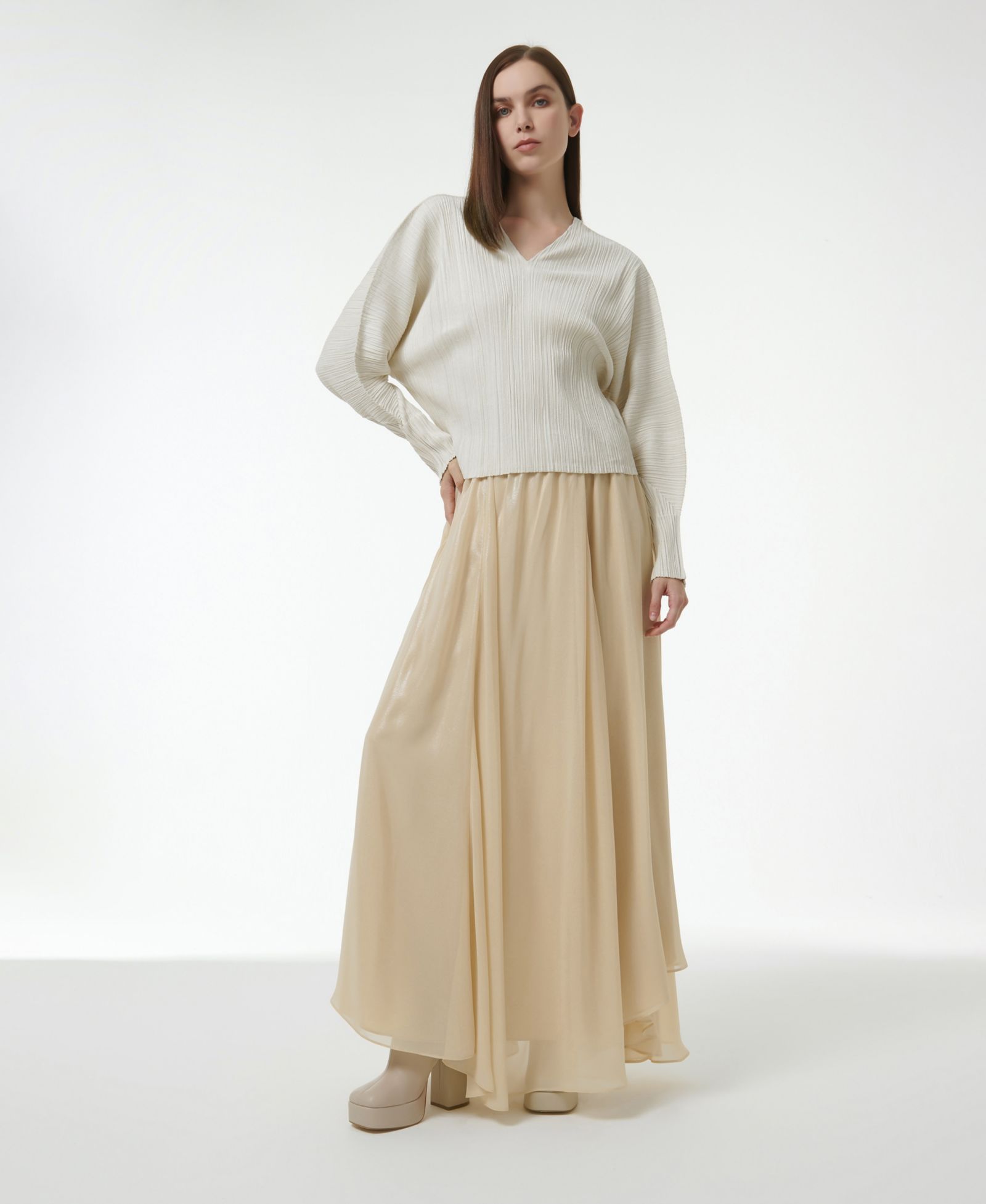 Leem Women's Elasticated Waist Asymmetric Skirt