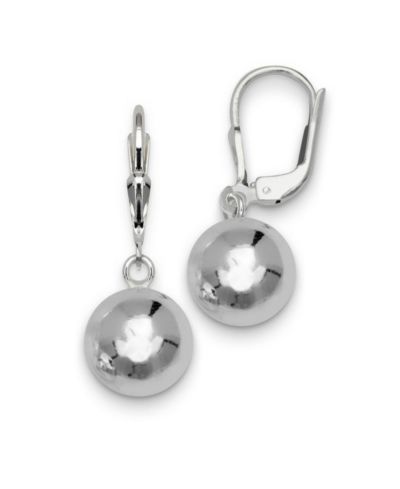 Curata Jewelry 925 Sterling Silver Large 10x26mm Solid Ball Dangling Lever back Earrings
