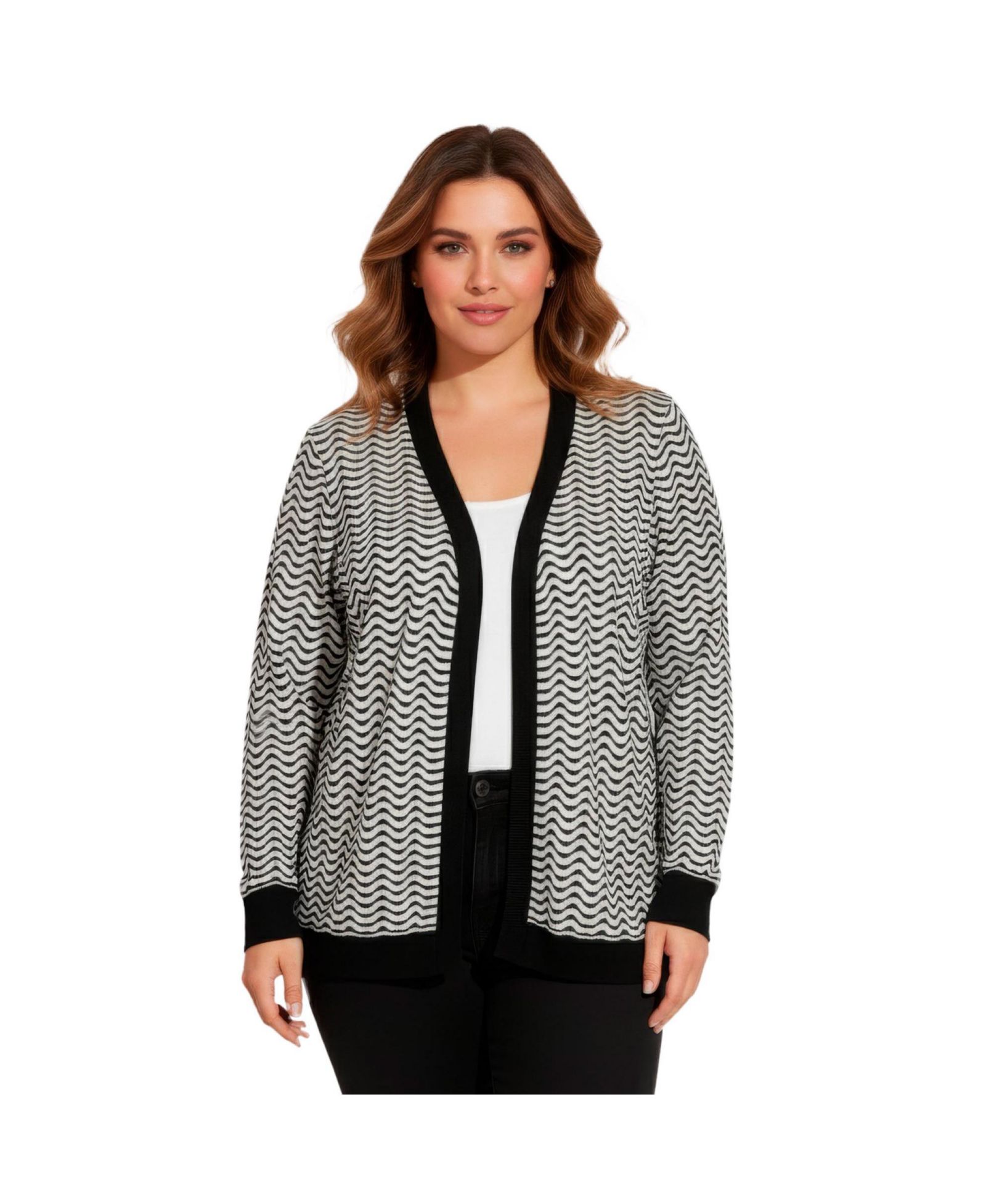 Женский кардиган Plus Size с рукавами-фонариками