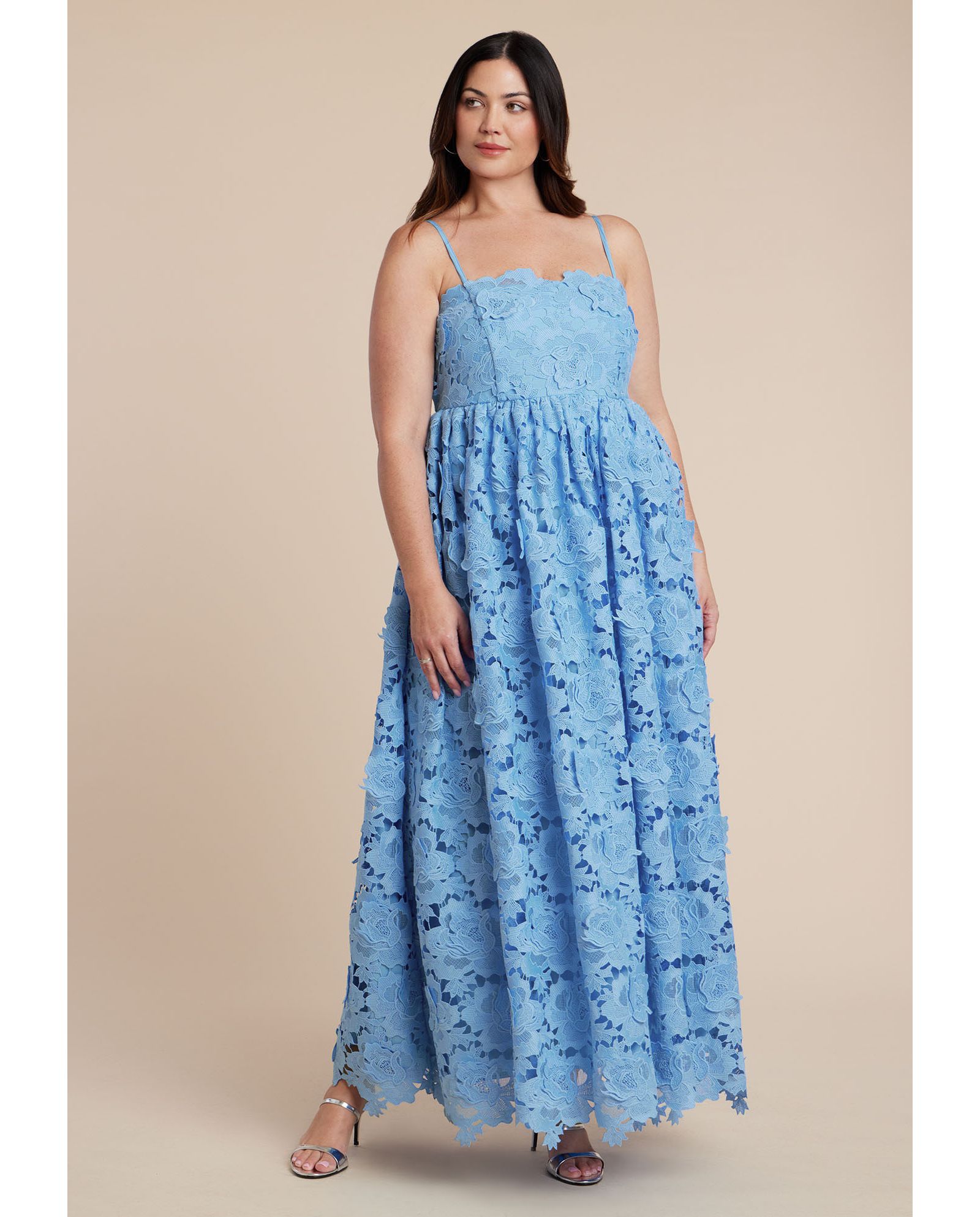 ELOQUII Women's Fit And Flare Lace Gown