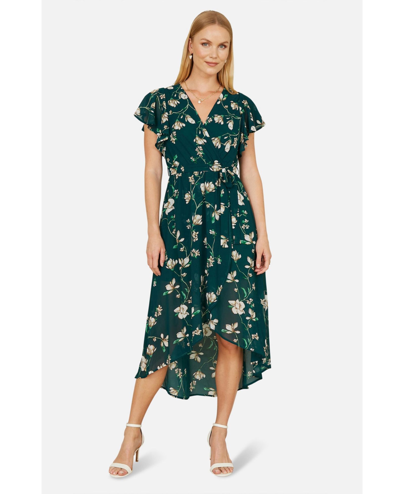Женское миди-платье Yumi Floral Frill Hem Wrap