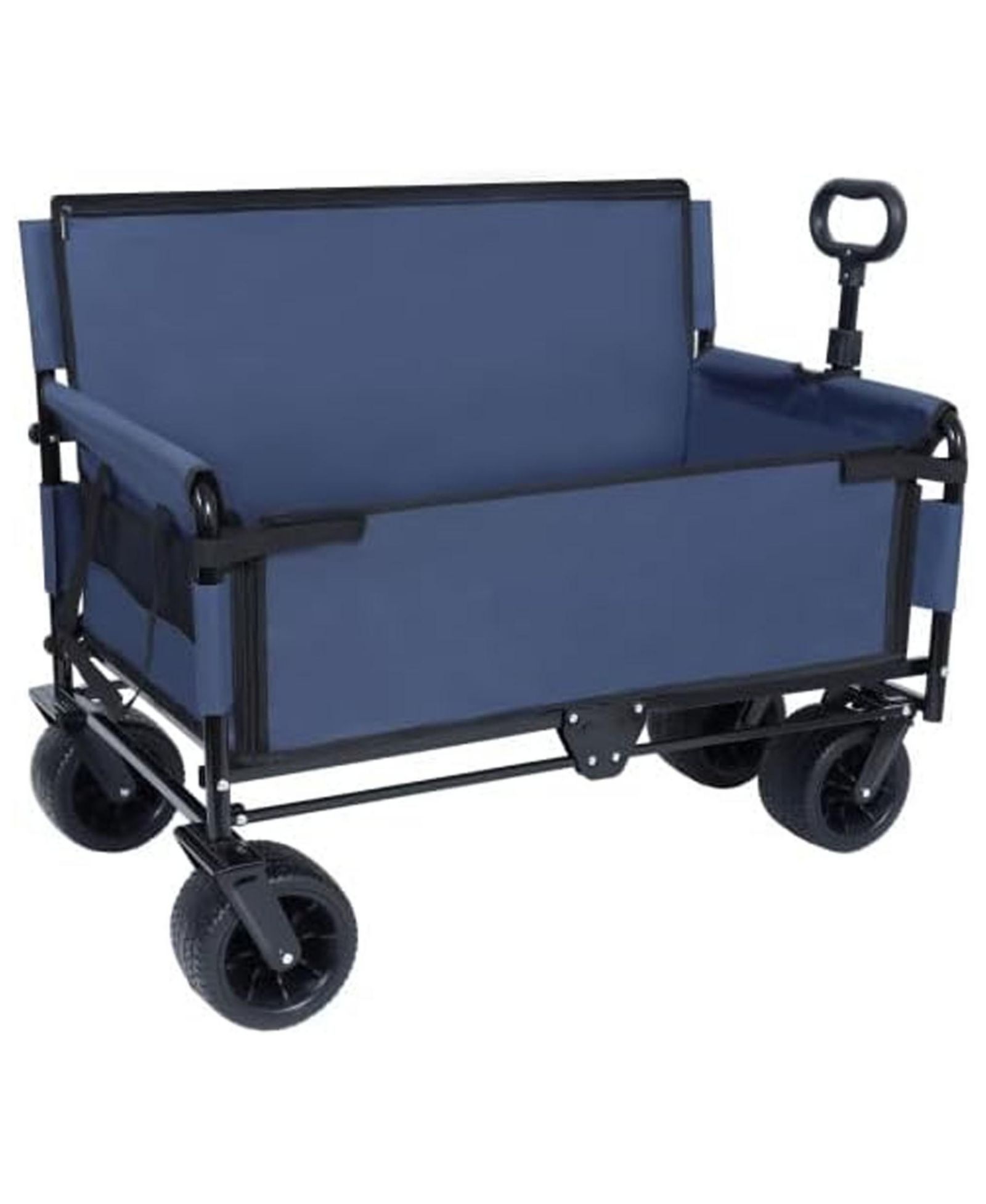 RAINSKEN Складная тележка-вагон - Heavy-Duty Utility Wagon с сиденьем для отдыха, All-Terrain Wheels для кемпинга, пляжа или сада