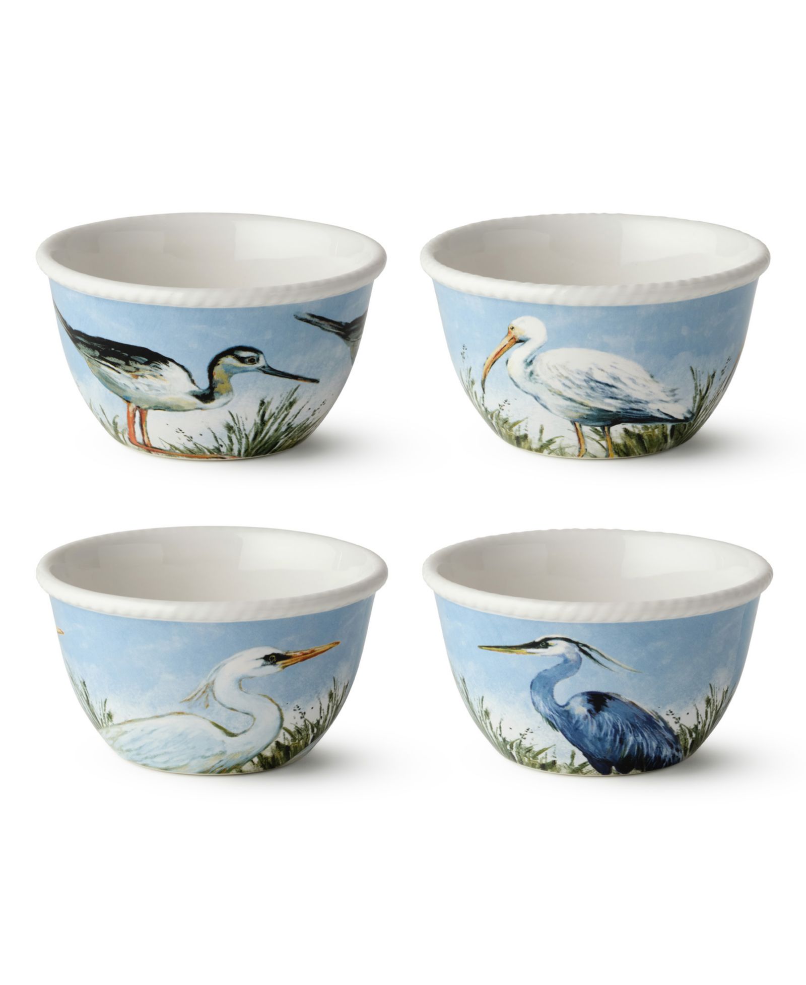 Набор из 4 мисок для мороженого Certified International Coastal Birds