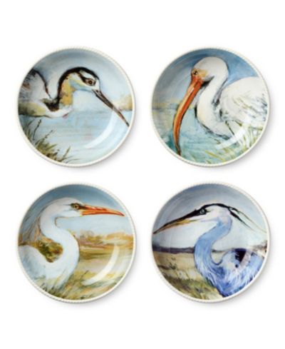 Certified International Coastal Birds Soup Bowls, Set of 4