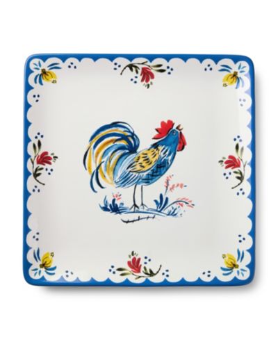 Certified International Квадратное блюдо с принтом French Rooster