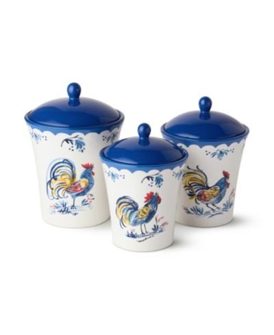 Certified International набор из 3 банок French Rooster