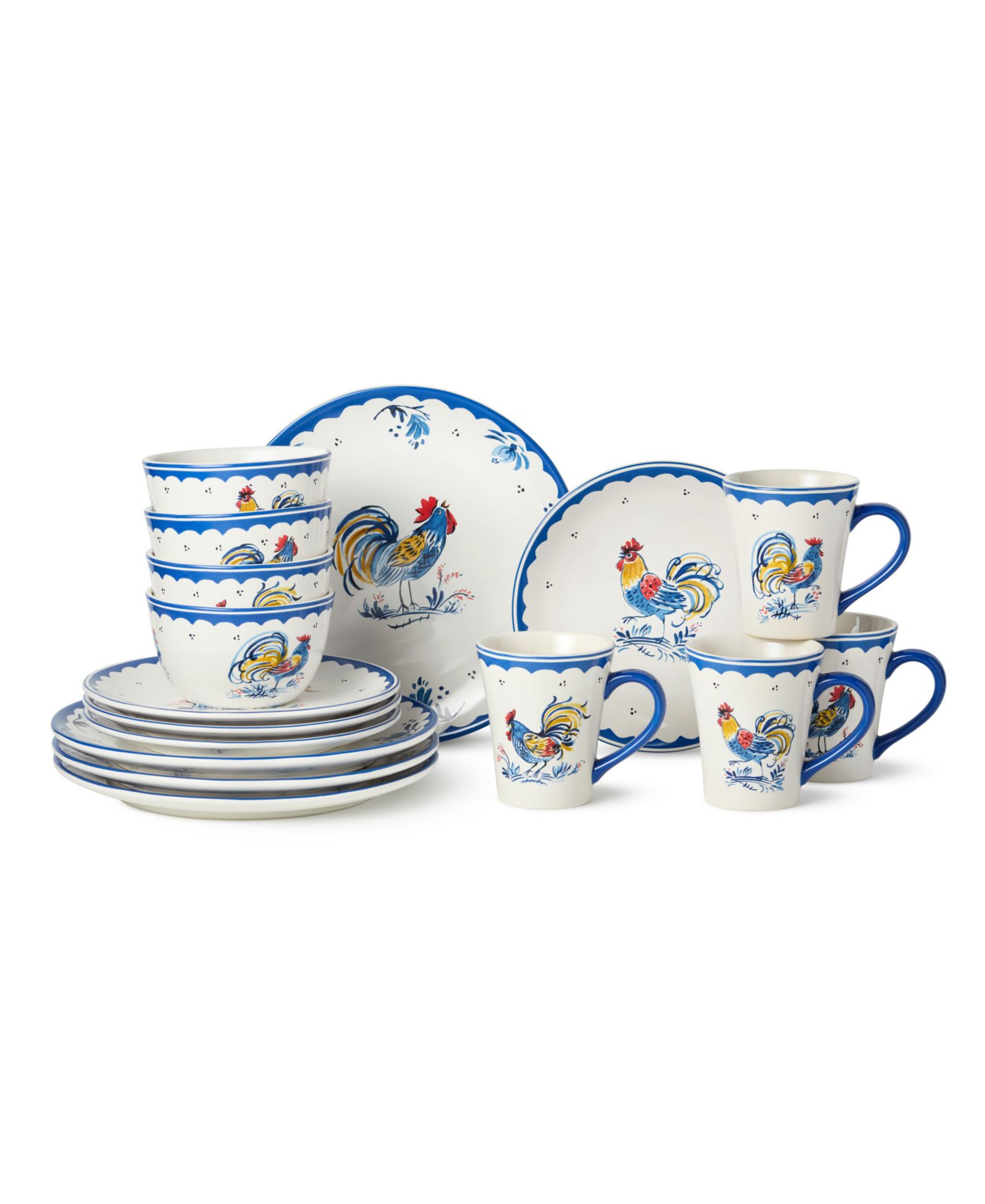 Certified International French Rooster 16-Pc. Dinnerware Set, Service for 4