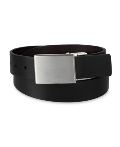 Calvin Klein Boys' S-XL Two-In-One Reversible Plaque Buckle Dress Belt