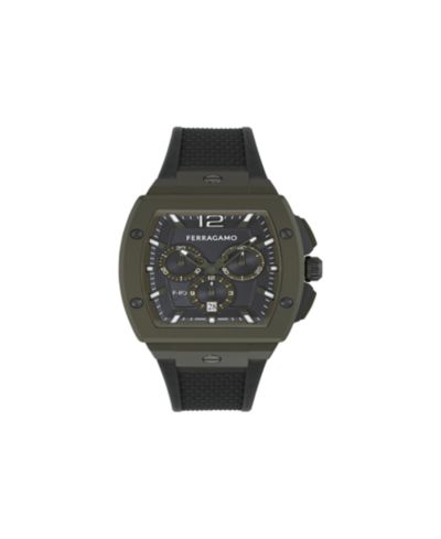Ferragamo Мужские часы на браслете из нержавеющей стали, зеленые, 42mm
