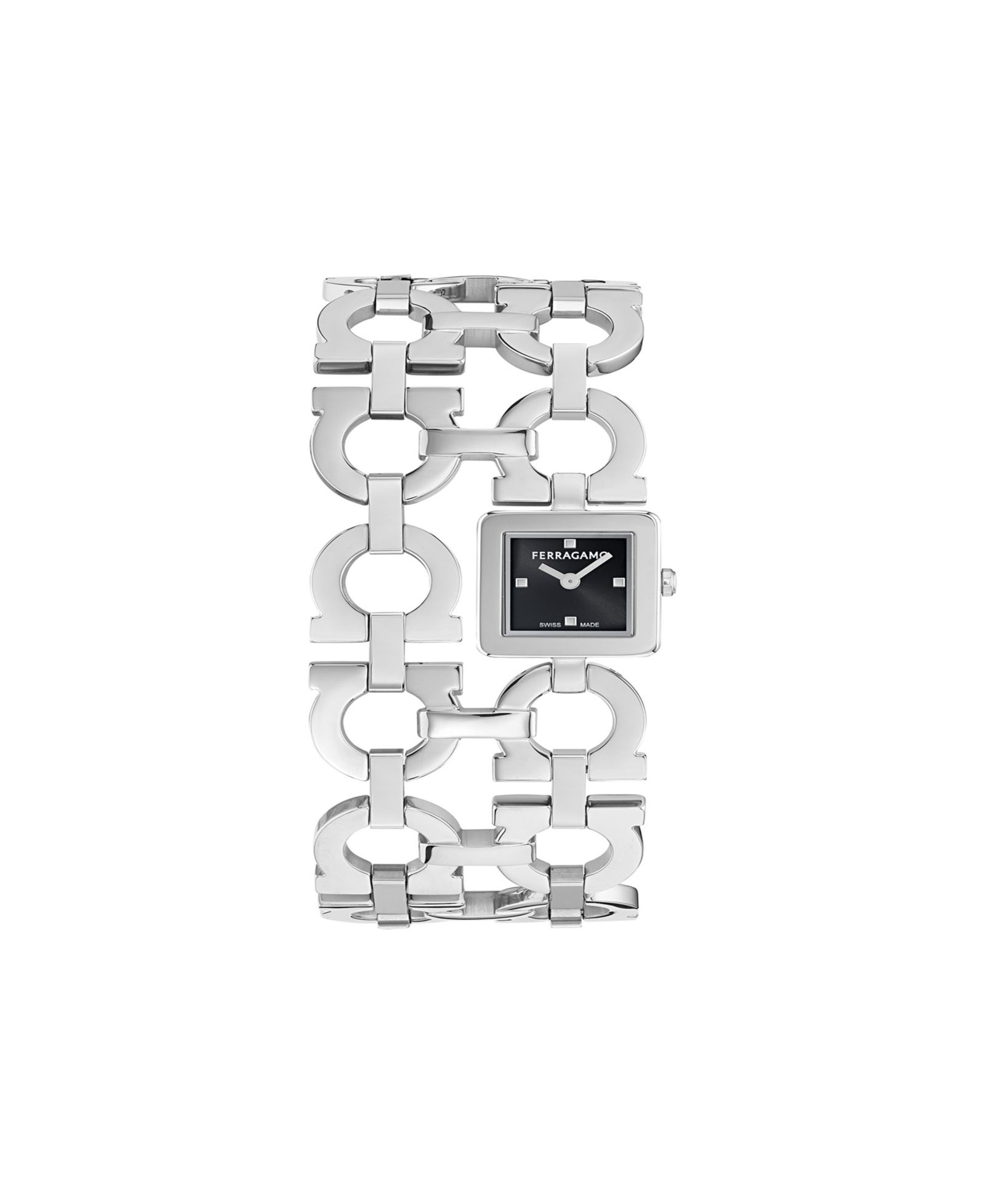 Ferragamo Женские часы на браслете из стали, серебристые, 19x19mm