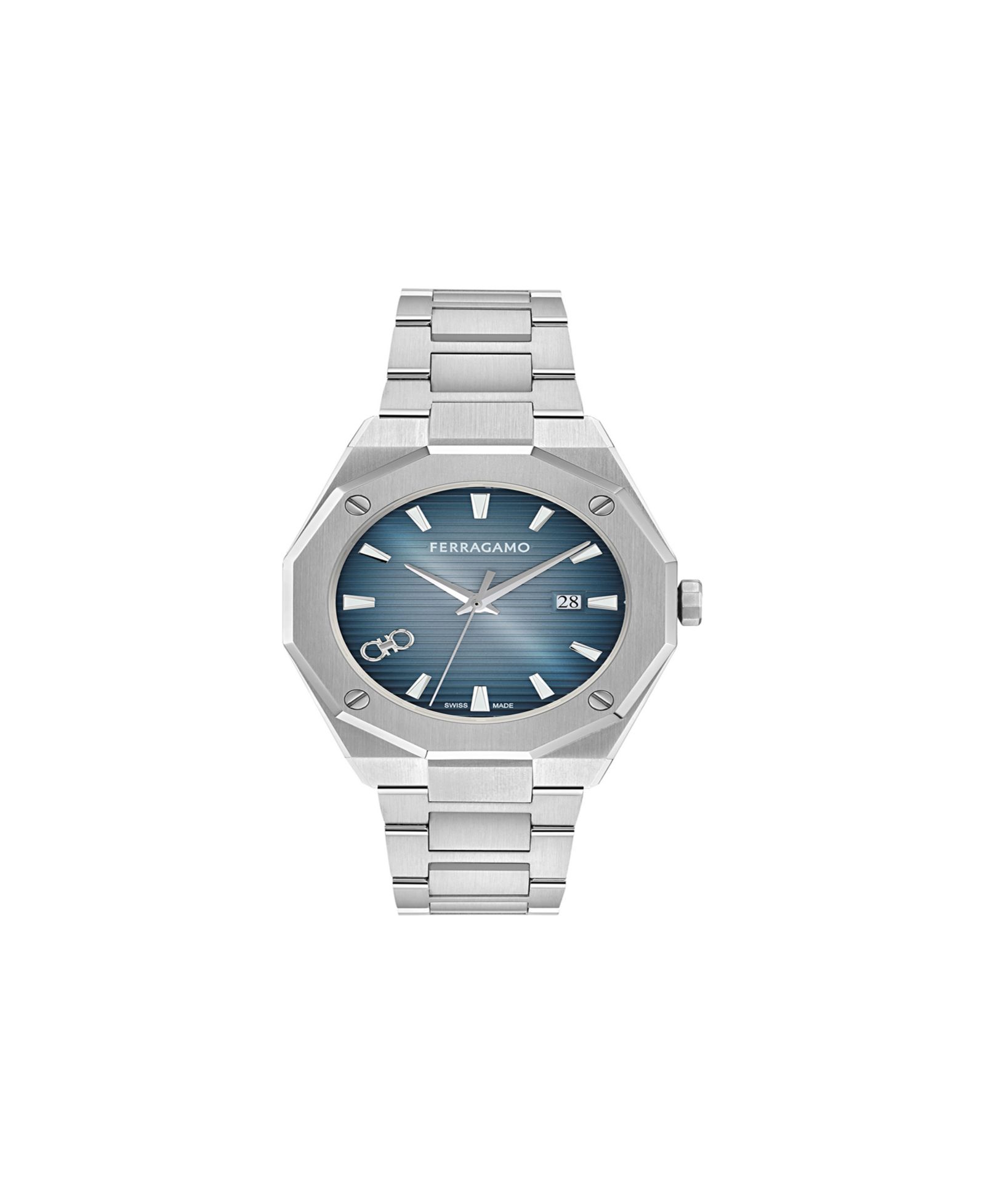 Ferragamo Men's Silver Stainless Steel Bracelet Watch, 40mm