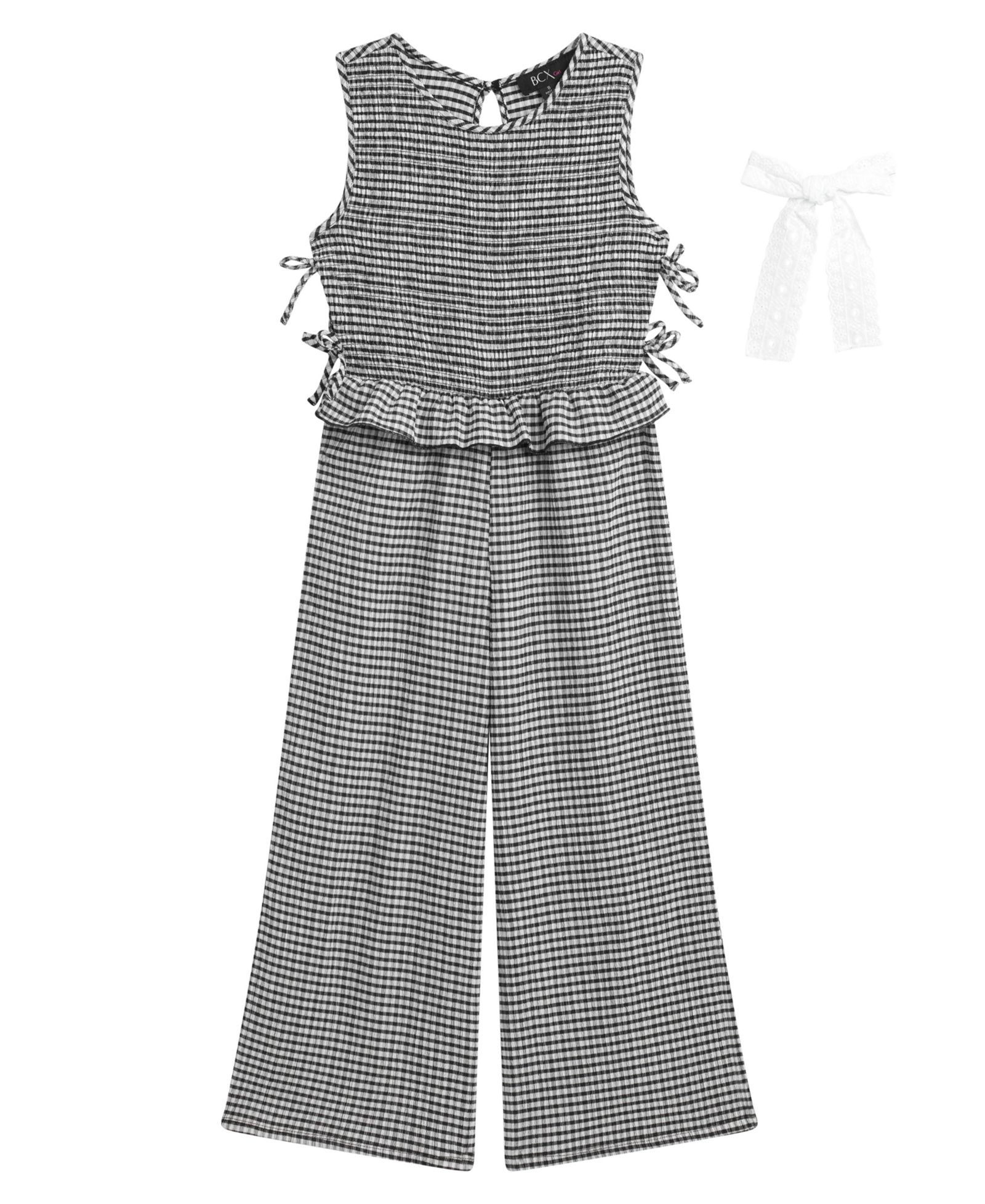 Детский комбинезон BCX Girls' 7-16 Sleeveless Smocked Bodice Jumpsuit