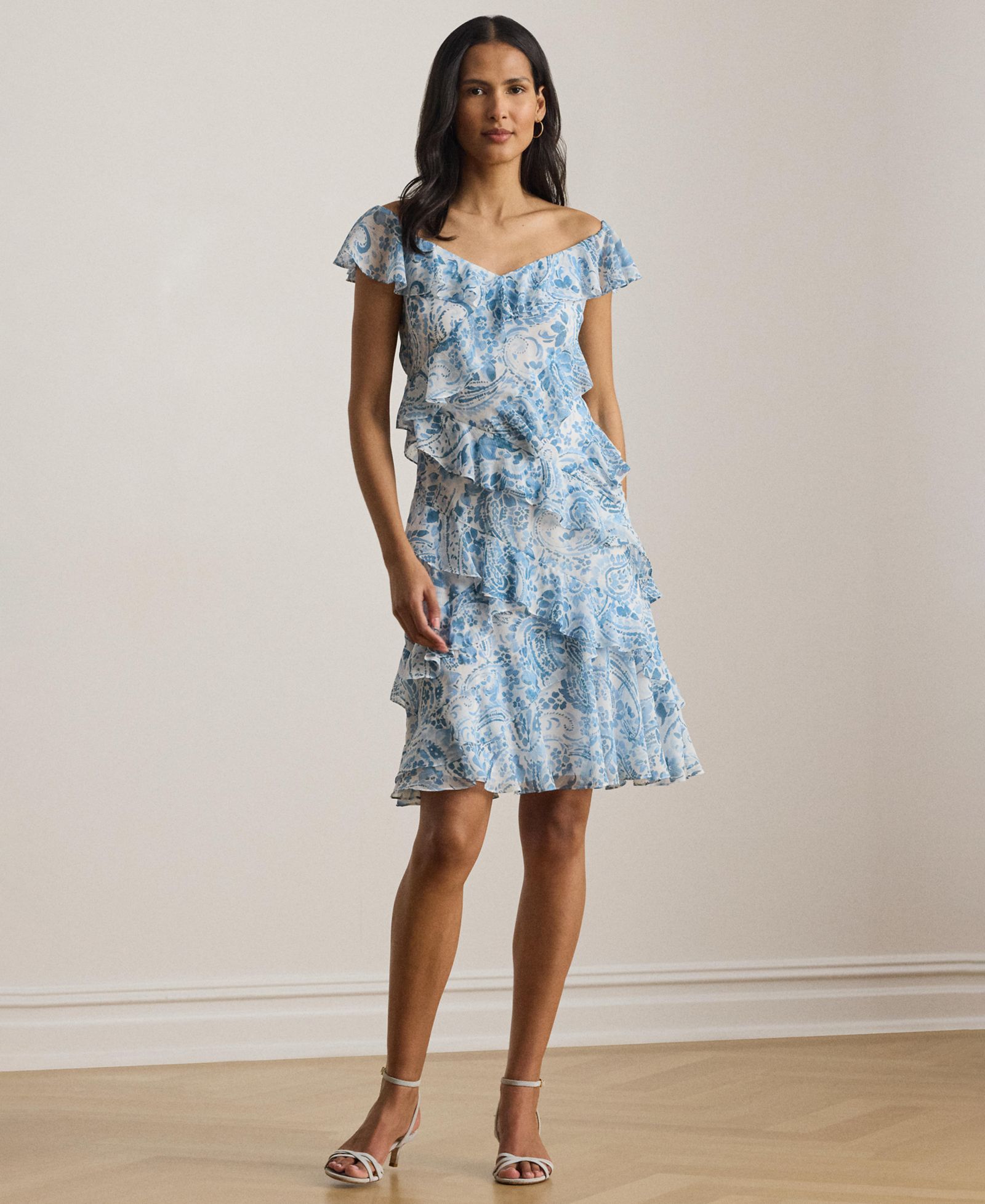 Lauren Ralph Lauren коктейльное платье Paisley с оборками