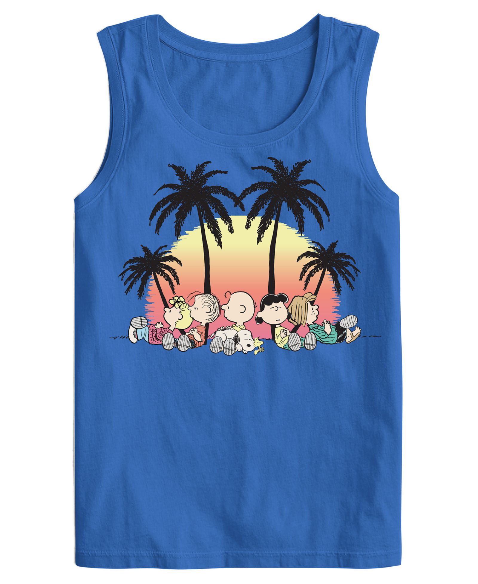 Мужская майка Hybrid Apparel Men's Snoopy Peanuts Tropical Palm Tree Graphic
