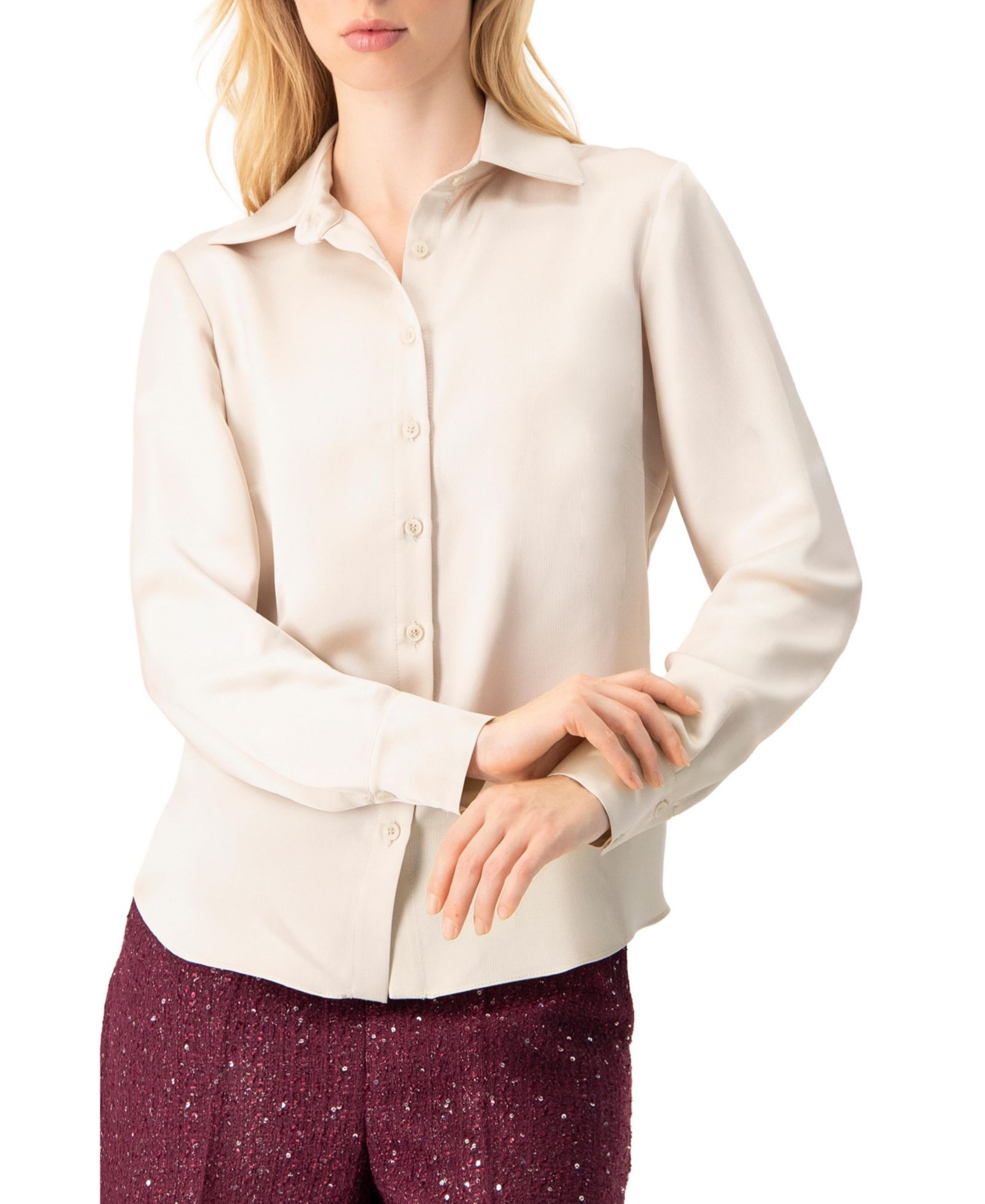 Ivonne Women's Long Sleeve Button-Up Shirt