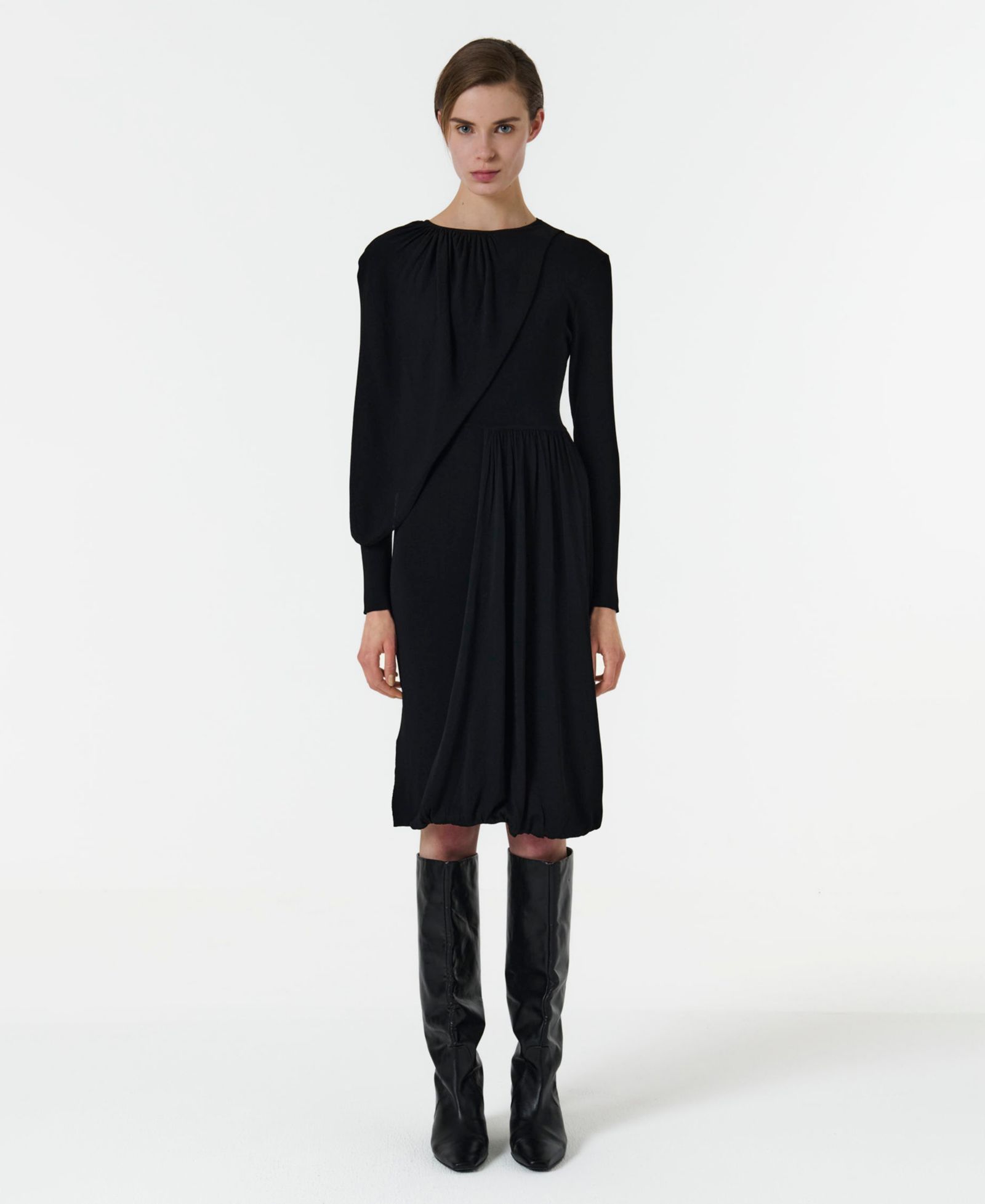 Leem Women's Knitted Dress with Scarf Detail