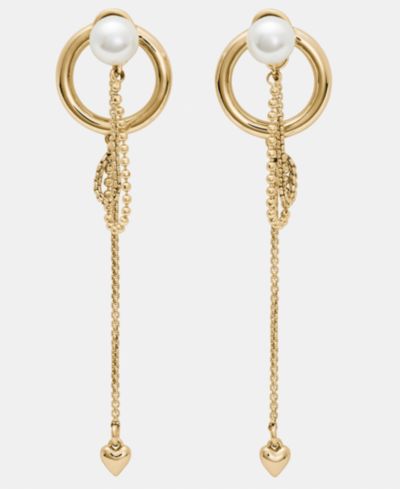 Серьги-подвески kate spade new york Gold-Tone Chain Reaction Front-Back Linear Drop