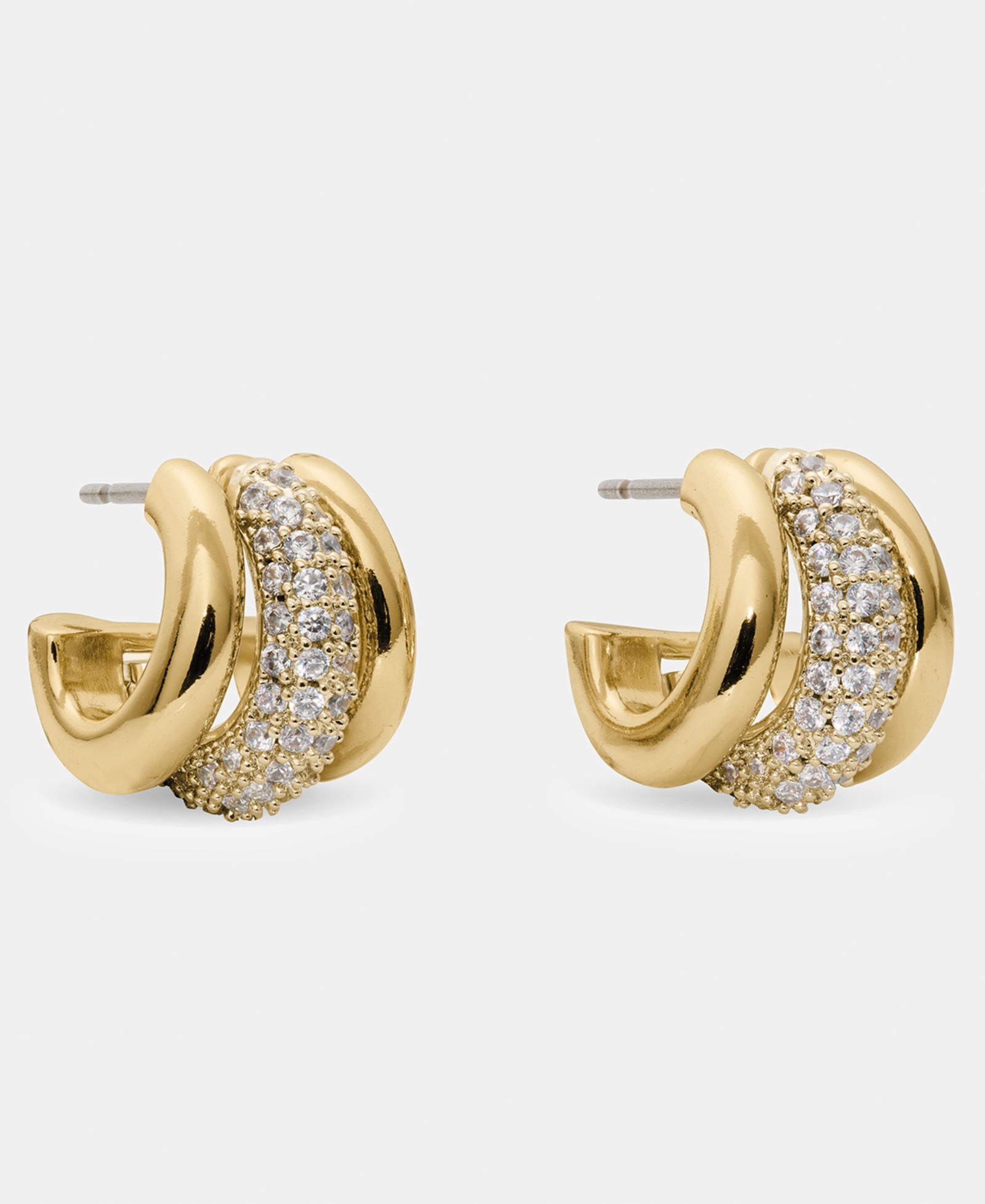 kate spade new york Серьги-кольца Huggie с цирконием Tiny Twinkles Pave Trio