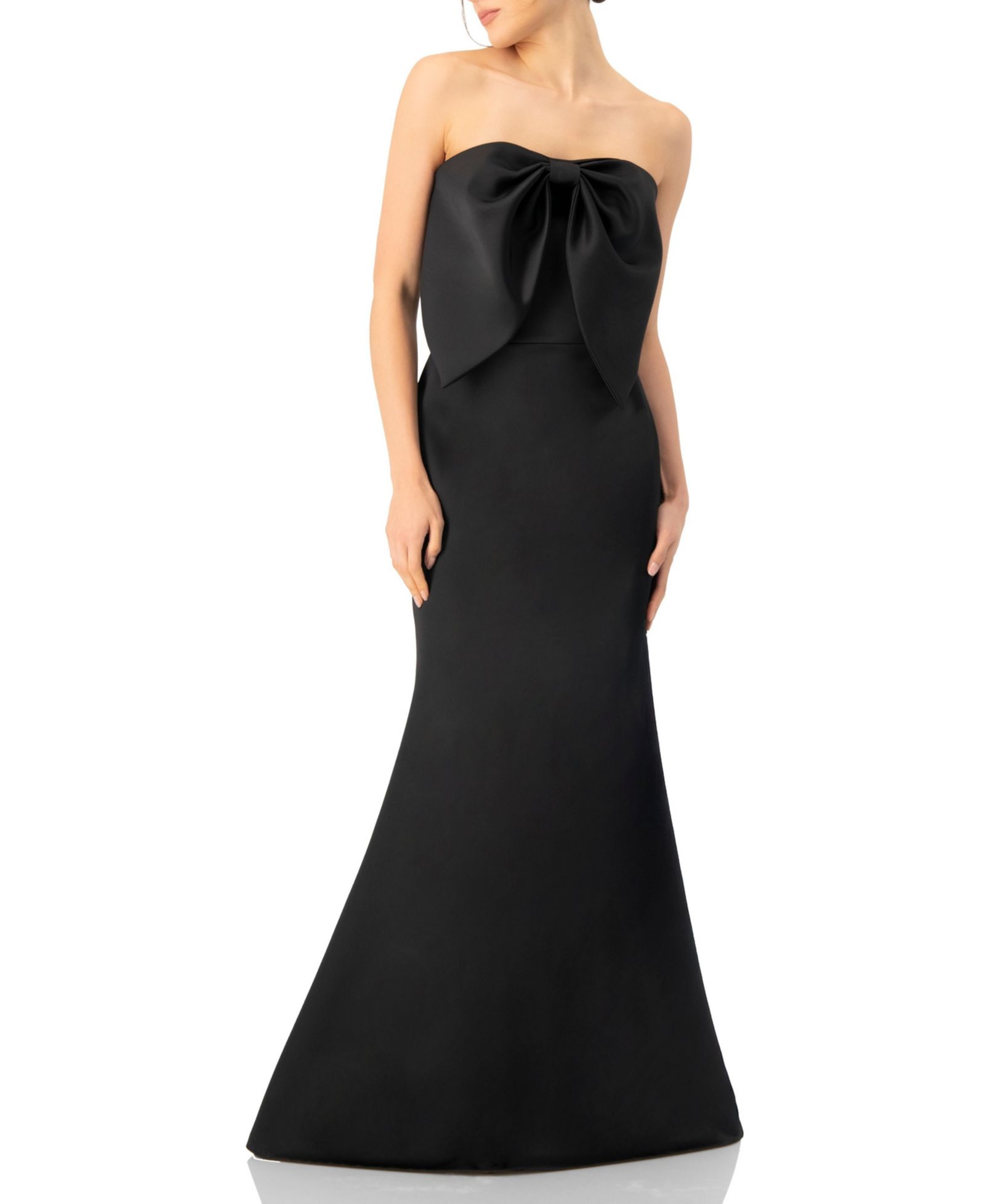 Ivonne Women's Strapless Mermaid Gown with Bow