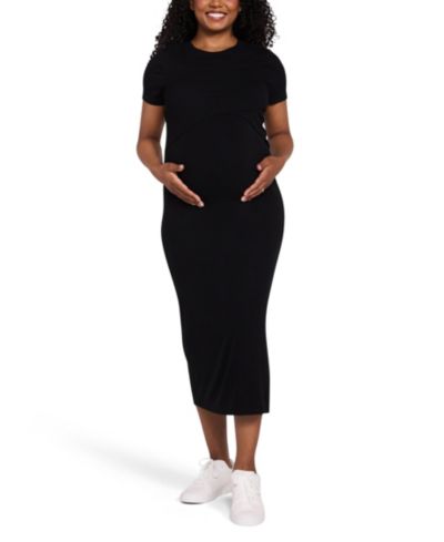 Женское платье для кормления Motherhood Maternity с коротким рукавом и круглым вырезом