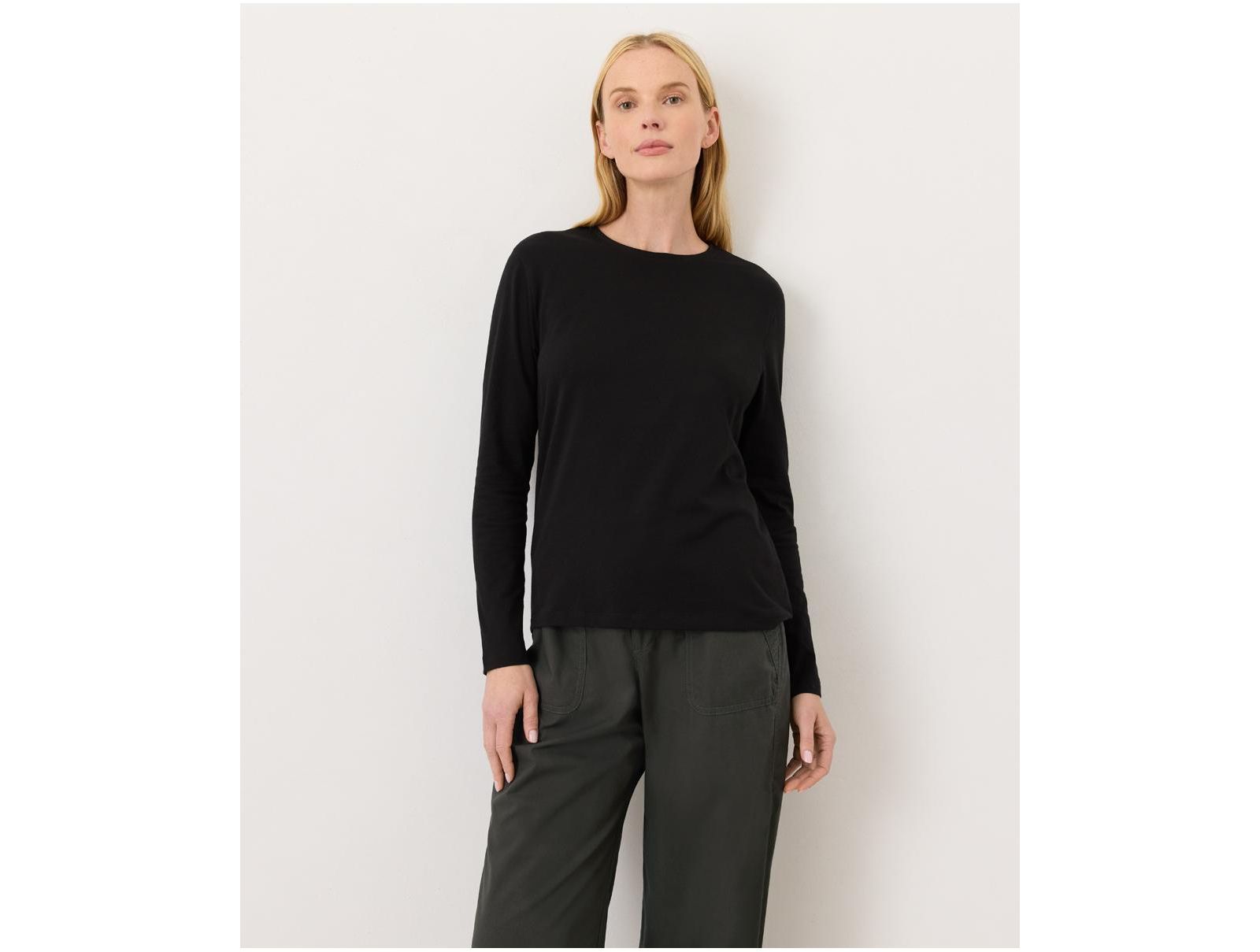 Pact Women's Luxe Essential Crewneck Long Sleeve Tee Made with Organic Cotton