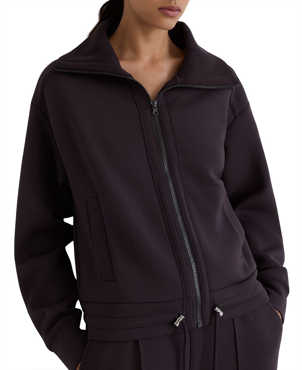 REISS Women's Laurrie Zip-Front Premium Modal-Blend Sweatshirt