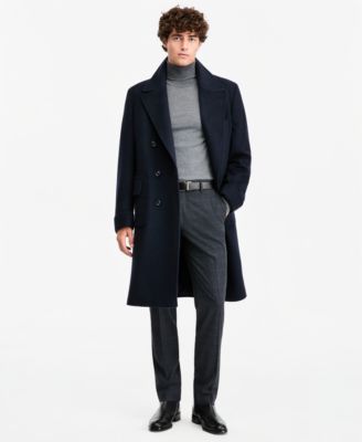 Мужское шерстяное пальто Tommy Hilfiger Modern-Fit с однотонным дизайном