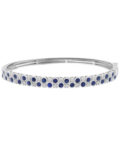 Браслет EFFY Collection Sapphire (2-1/3 ct. t.w.) & Diamond (1/8 ct. t.w.) в Sterling Silver
