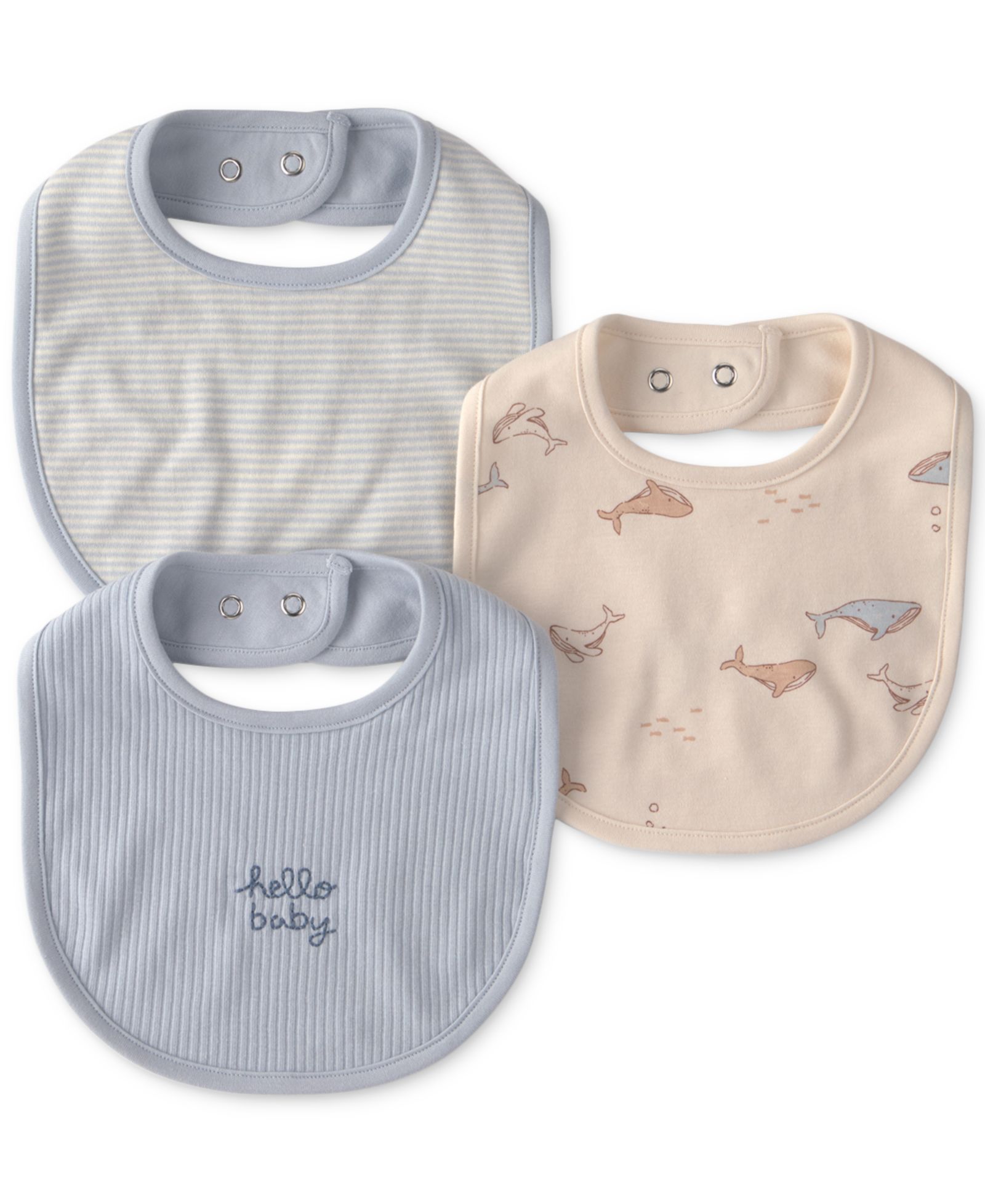 Carter's Baby Boys'  Whale Bibs, 3-Pack